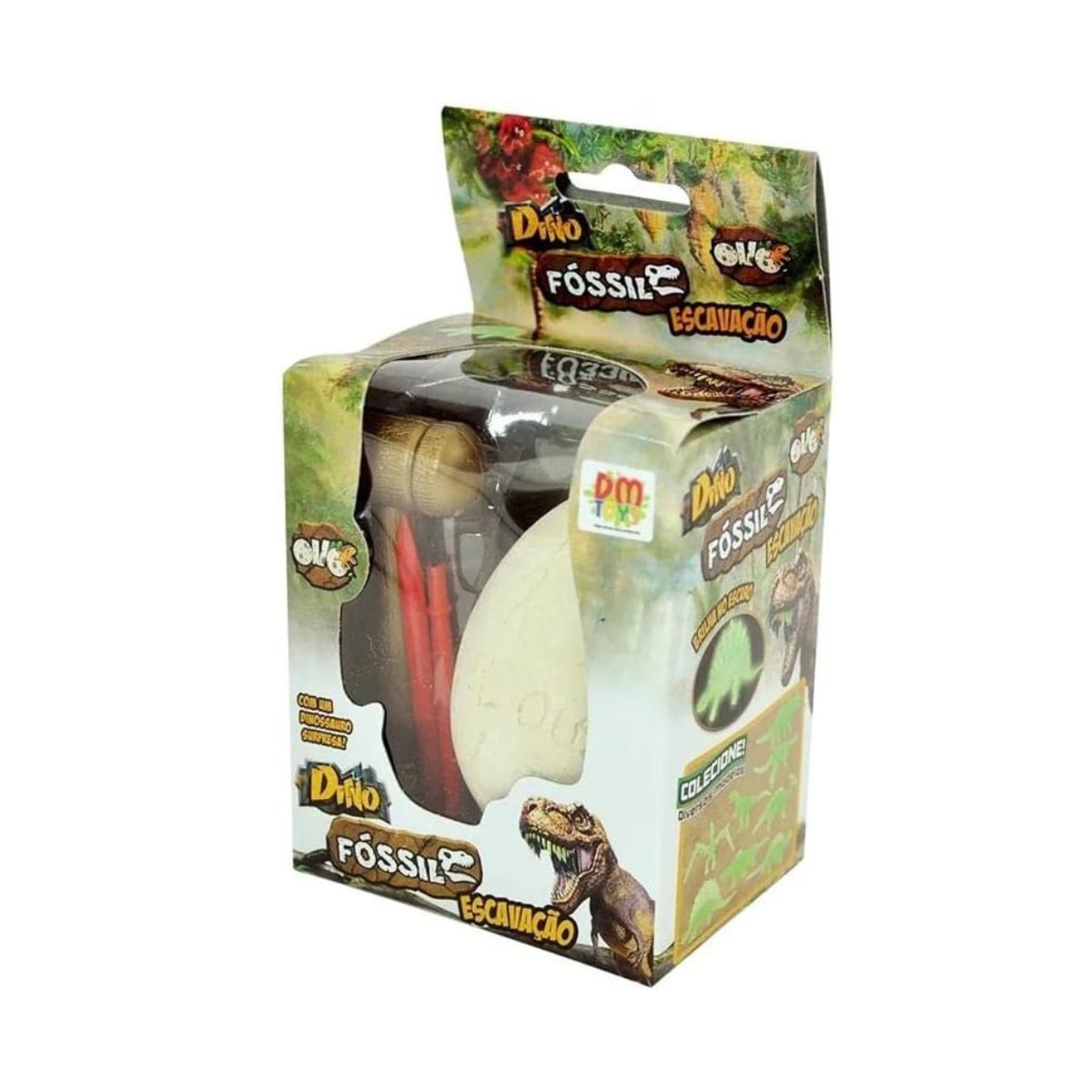 Kit Dino Fóssil Escavação Ovo Arqueologia - Dm Toys Kit Dino Fóssil Escavação Ovo Arqueologia - Dm Toys